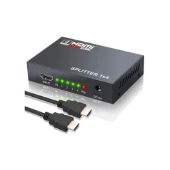 eSynic 4 Way HDMI Splitter 1  x 4 Ultra HD 4K x 2K HDMI Splitter New