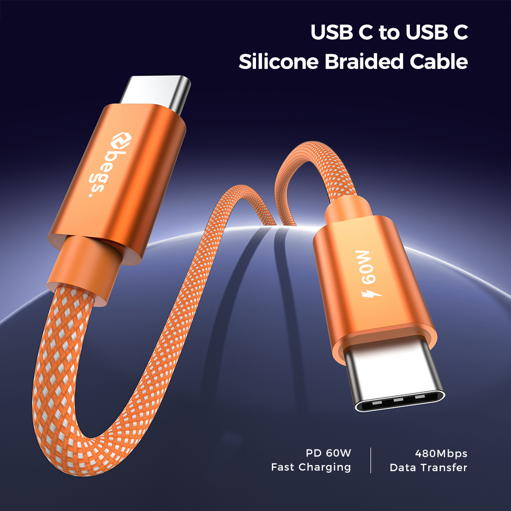 Begs USB C - USB C, Silicone Braided Cable New - Figura 8
