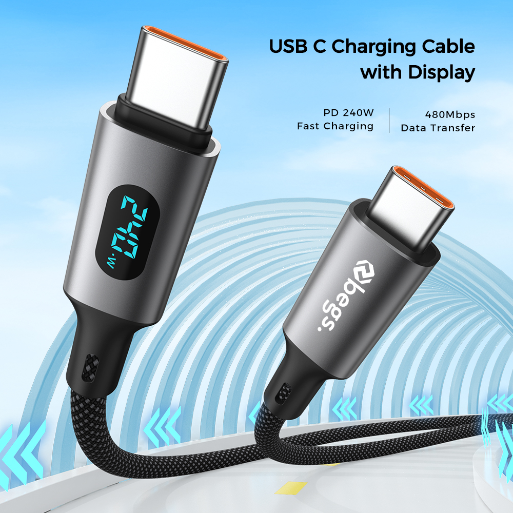 Begs USB C - USB C, Silicone Braided Cable with Display New - Figura 12