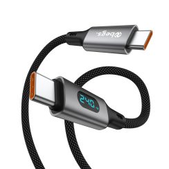 Begs USB C - USB C,  Silicone Braided Cable with Display New