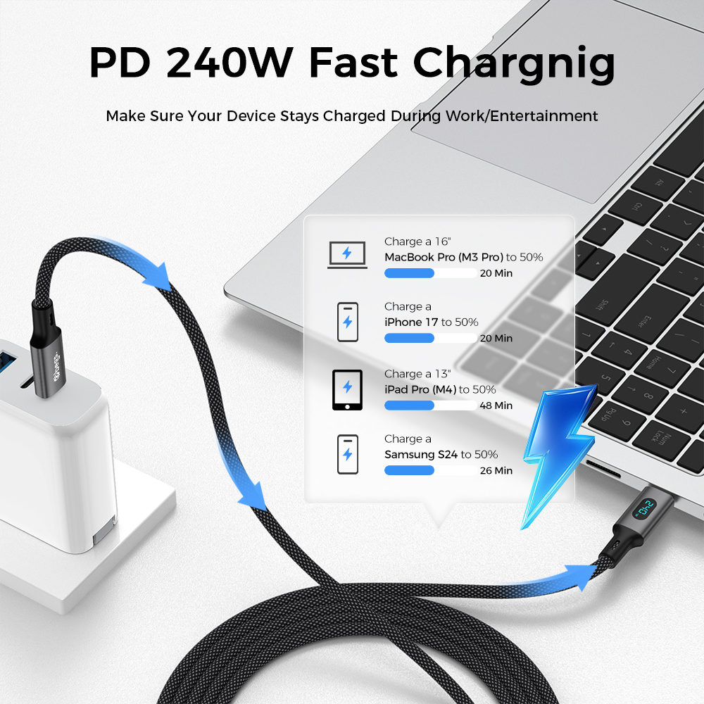 Begs USB C - USB C, Silicone Braided Cable with Display New - Figura 15