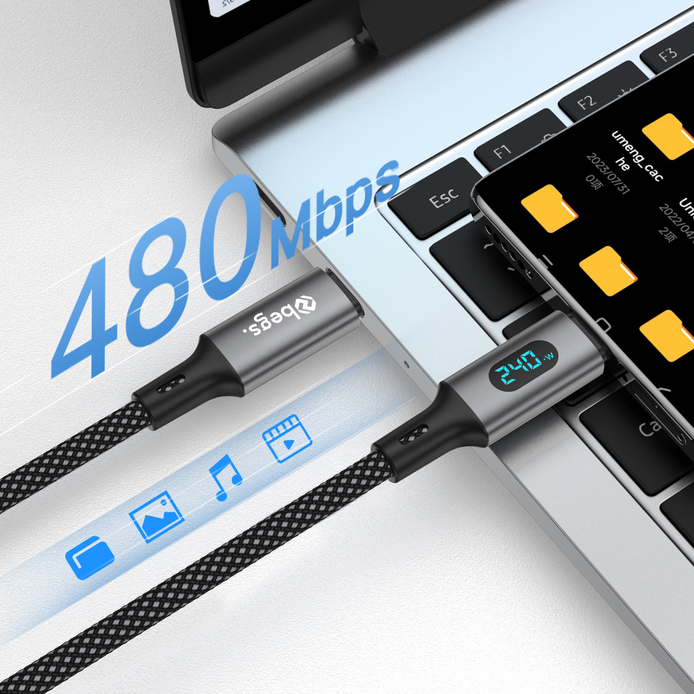 Begs USB C - USB C, Silicone Braided Cable with Display New - Figura 16