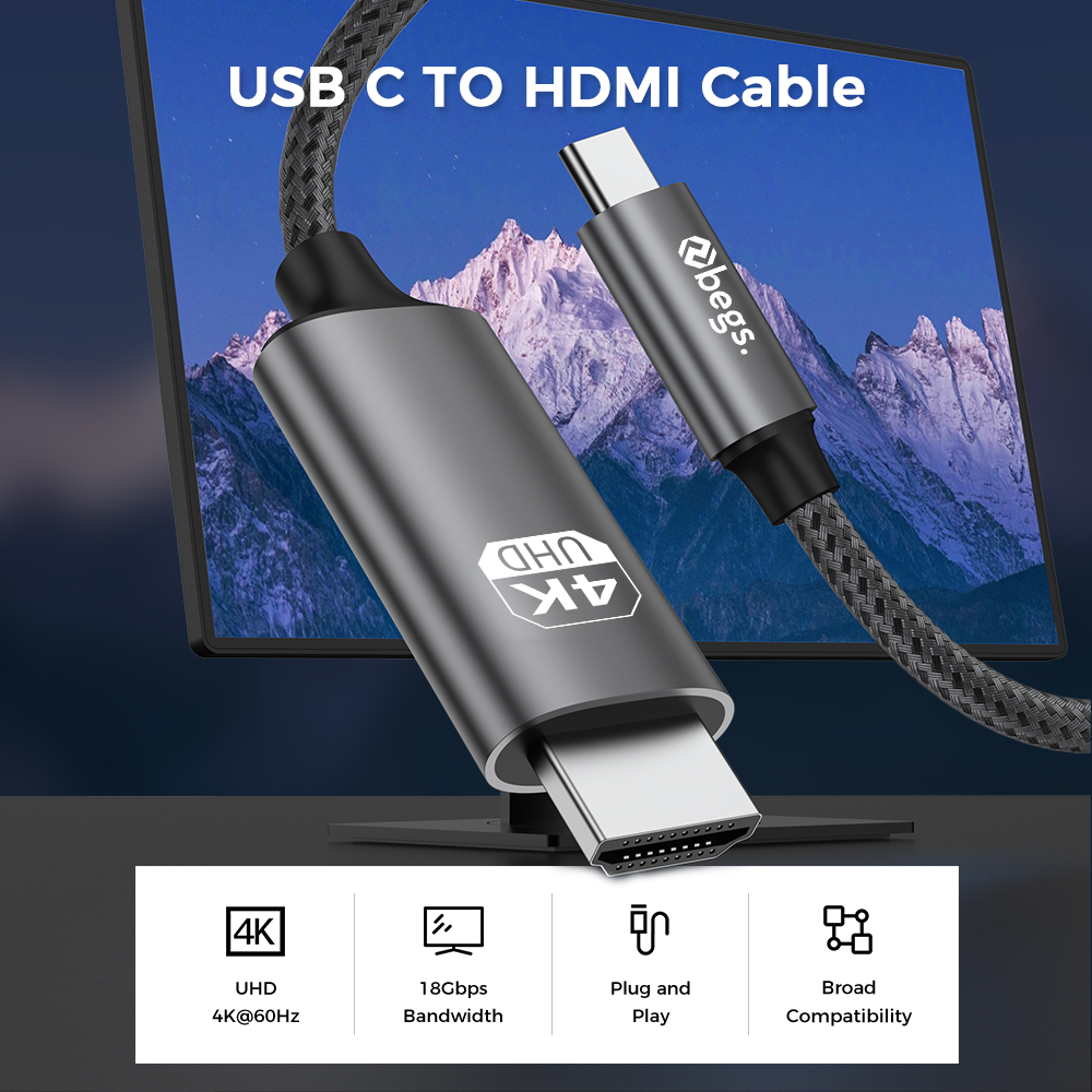 Begs USB C - USB C, Silicone Braided Cable with Display New - Figura 8