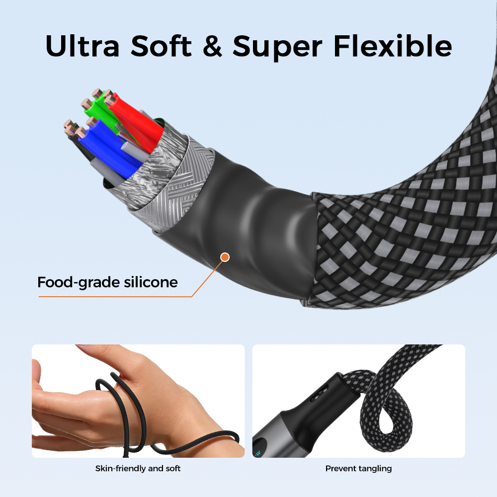Begs USB C - USB C, Silicone Braided Cable with Display New - Figura 20