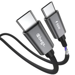 Begs USB C - USB C,  Silicone Braided Cable New
