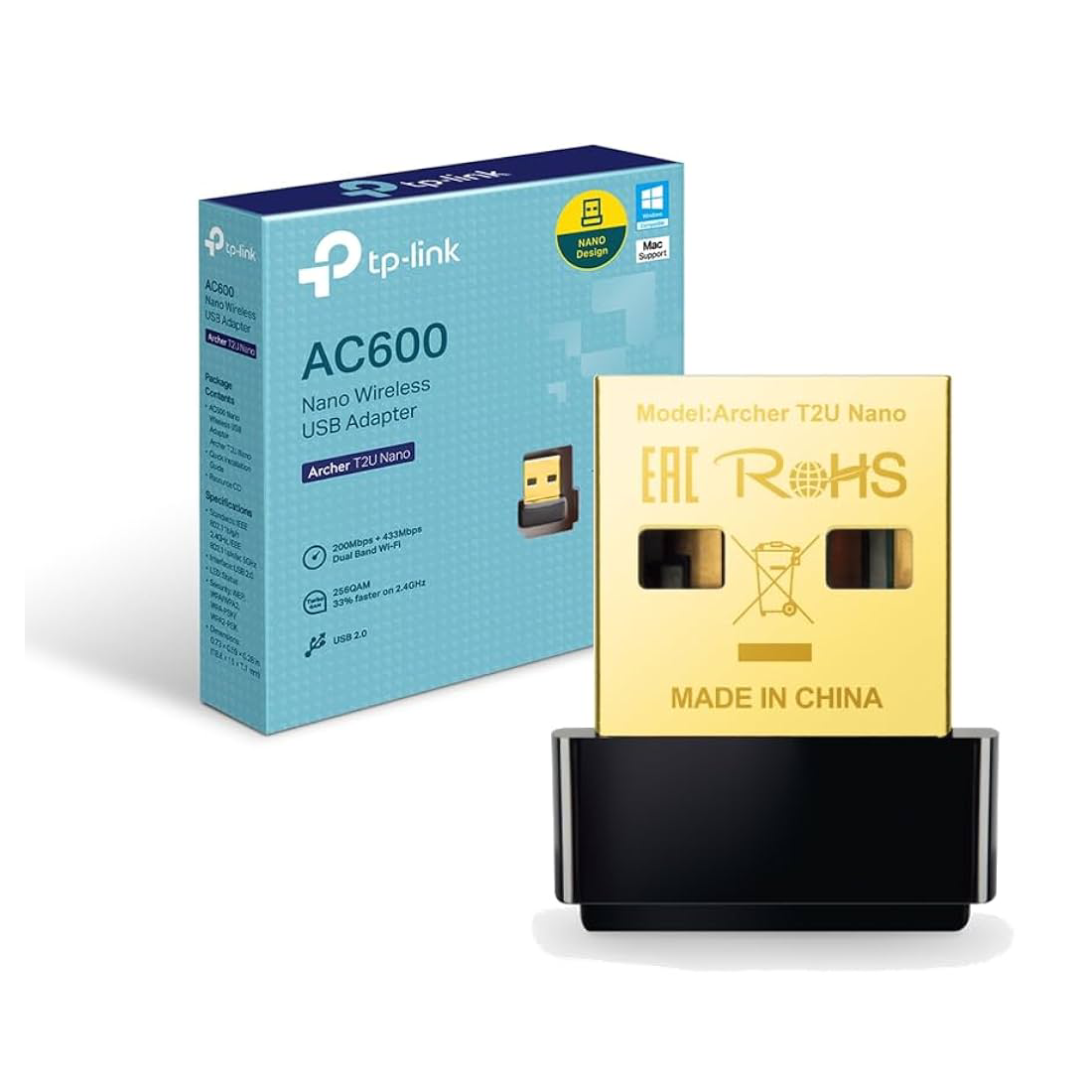 Karta Rrjeti USB TP-Link Archer T2U Nano AC600 Wireless Dual Band Mini USB Adapter New